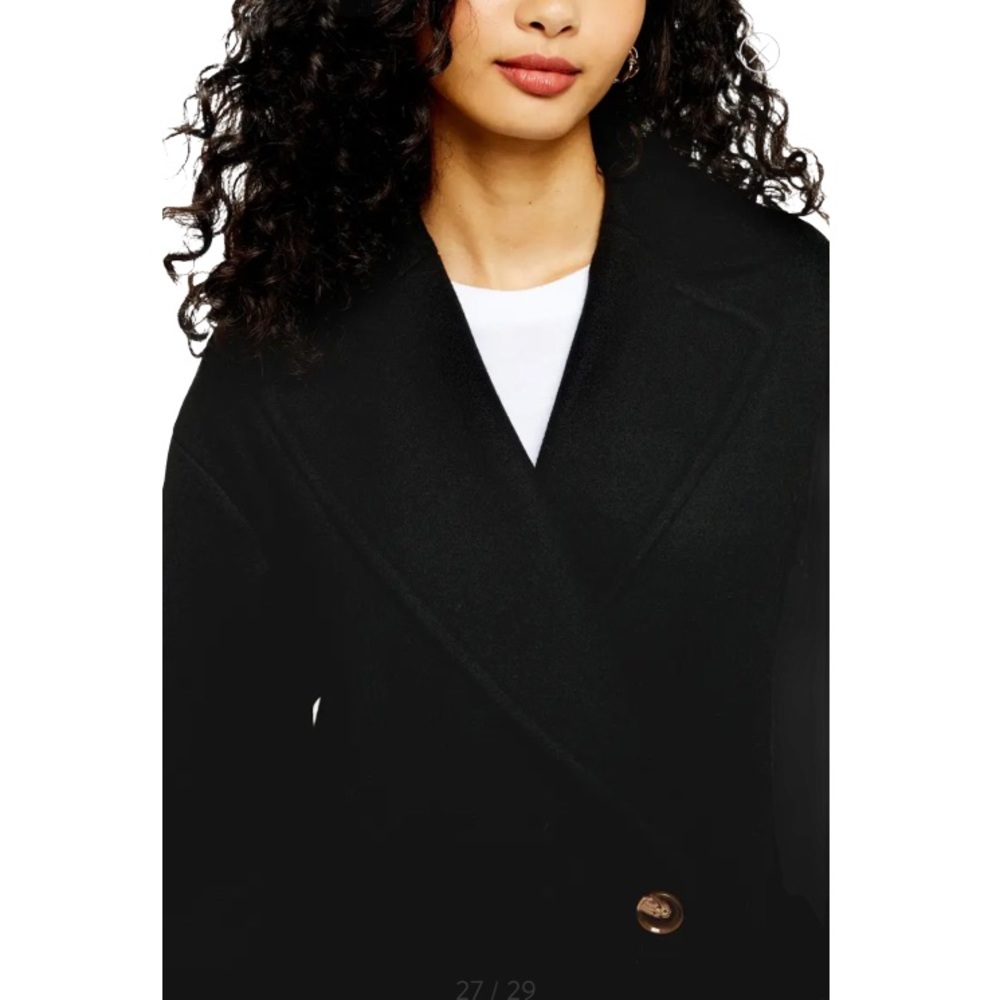 NWT Topshop | Carly Coat Black - Picture 3 of 5